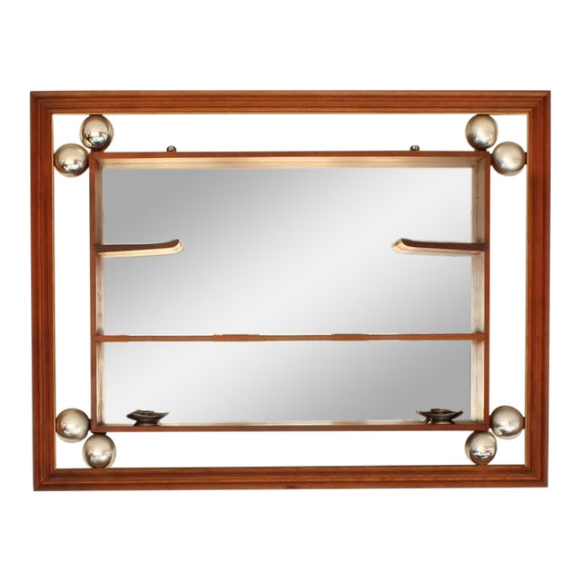 Mid Century Mirror Shadow Box With Shelves Chairish