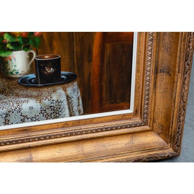 1980s The Good Life" Framed Oil Painting by Nodrik For Sale - Image 4 of 7