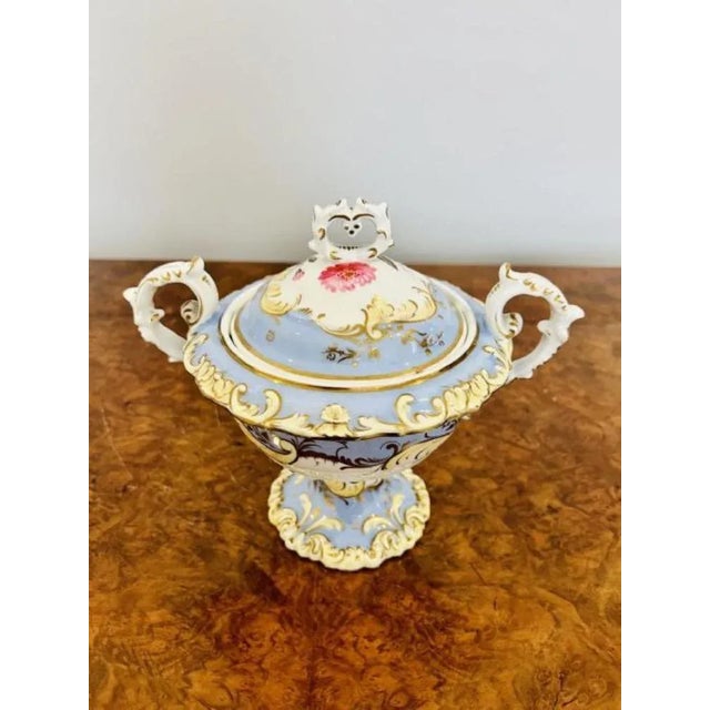 Quality Pair of Chamberlains Worcester sauce tureens and covers having scroll moulded pierced finials above foliate...