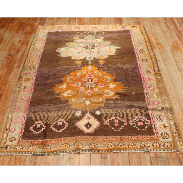 Late 20th Century Zabihi Collection Floral Turkish Kars Rug - 7' x 9'4" For Sale - Image 10 of 10