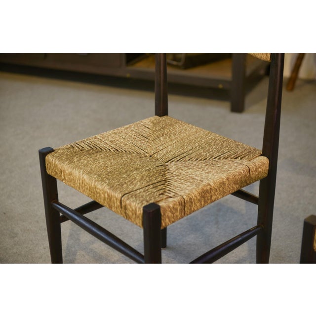 Beige Chairs with Rush Seats, 1970, Set of 2 For Sale - Image 8 of 11