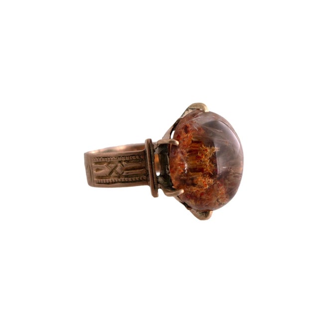 Victorian Late 19th Century Lodalite in a Victorian Ring Mounting, Size 6.5 For Sale - Image 3 of 6