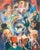 A modern-surrealist oil on canvas titled "The Last Supper" by Michigan artist Francis Littna. Circa 1960. The central...