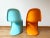 Plastic Mid-Century Modern Panton Junior Kids Chairs by Verner Panton Vitra, Turquoise + Orange - a Pair For Sale - Image 7 of 11