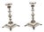 Turned Silver Candlesticks with Embossed Floral Motifs, Set of 2 For Sale