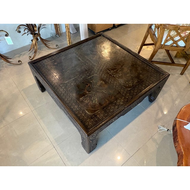 1970s Vintage Mario Buatta for John Widdicomb Chinoiserie Ming Cocktail Coffee Table For Sale - Image 5 of 12