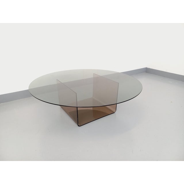 Space Age Round Coffee Table in Glass and Acrylic Glass, 1970s For Sale - Image 15 of 15