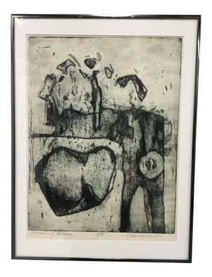 “ Pieces of Nothing” Original 1960s Print by Helen Vaisnoris .