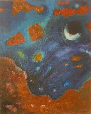 "Night Sky" Expressionistic Oil and Acrylic Painting by Scott Spencer