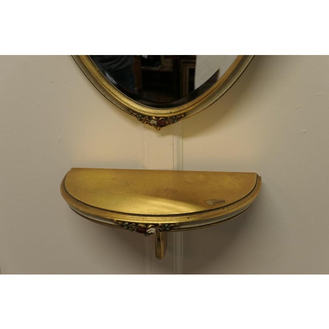French Barbola Gilt Console Shelf and Mirror, 1940s, Set of 2 For Sale - Image 4 of 10