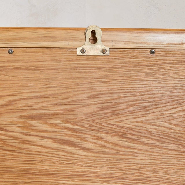 Glass French Oak + Inlaid Wood Wall Mirror, 1960s For Sale - Image 7 of 8