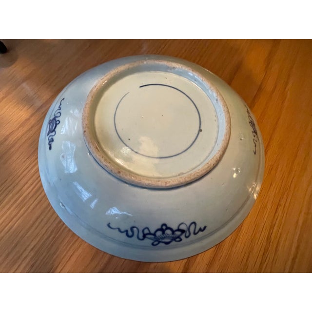 Vintage Chinese Longevity Blue & White Plate - Rare For Sale - Image 4 of 4