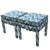 Schumacher Valkyrie Flame Stitch Parsons Ottomans in Emerald & Peacock- Pair For Sale In Greensboro - Image 6 of 10