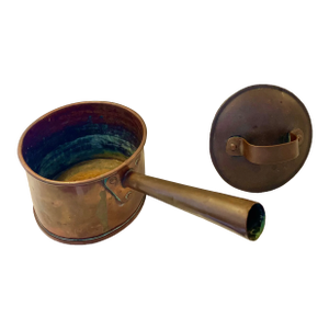 Antique Copper Saucepan With Lid