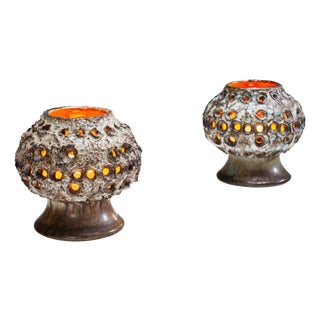 Ceramic Table Lamps by Bruno Karlsson for EGO Stengods Atelje, 1960s, Set of 2 For Sale