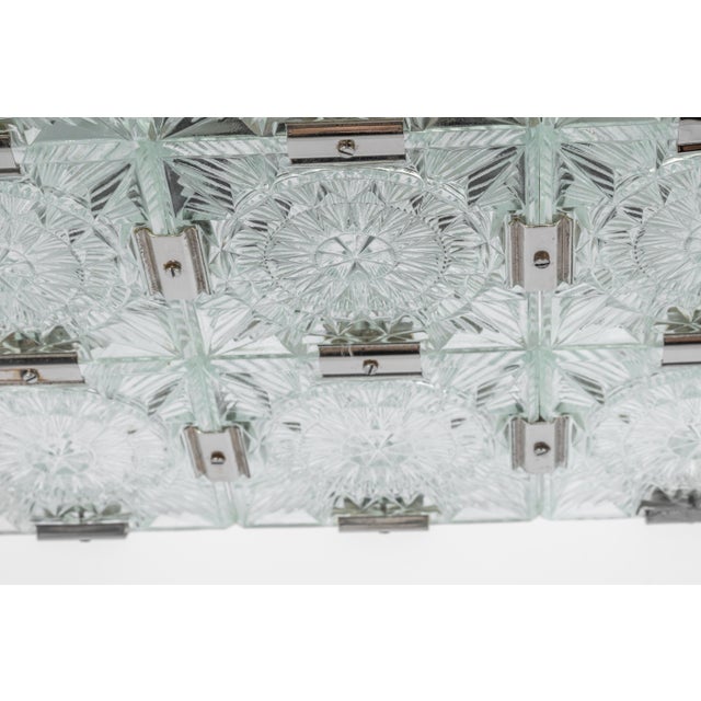 Large Mid-Century Glass Chandelier from Veb Lighting, Germany, 1970s For Sale - Image 3 of 16