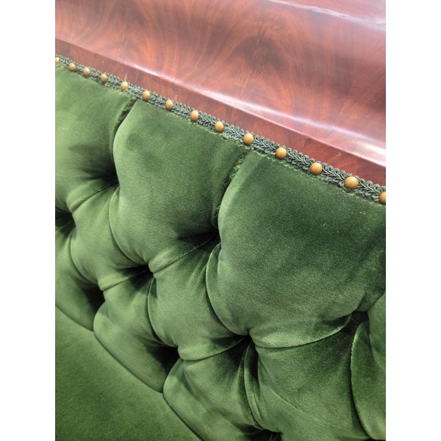 Antique American Empire Mahogany Grecian Sofa Newly Upholstered For Sale In Chicago - Image 6 of 7