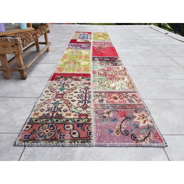 Turkish 1960s Anatolian Handknotted Oushak Runner For Sale - Image 3 of 10