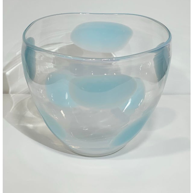 Jeff Zimmerman for Tiffany & Co. Handblown Aqua Art Glass Bowl For Sale - Image 9 of 9