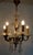 Antique French Brass and Glass Five-Light Chandelier, 1930s For Sale - Image 12 of 14