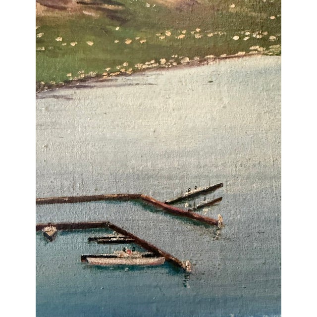 Blue Early Oil Painting - Landscape - Mount Vesuvius and the Bay of Naples, Italy, Signed For Sale - Image 8 of 16
