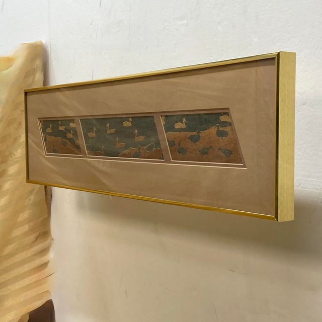 Mid-Century Modern 1970s Original Framed Harris Strong Wall Art "Ducks" For Sale - Image 3 of 8