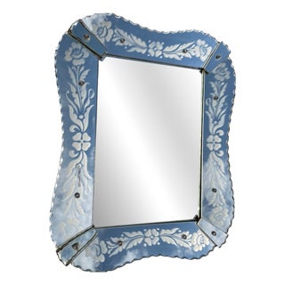 Venetian Mirror with Flowers, 1950s For Sale