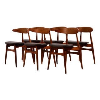 CH33 Teak Dining Chairs by Hans J. Wegner for Carl Hansen & Søn, Set of 6 For Sale