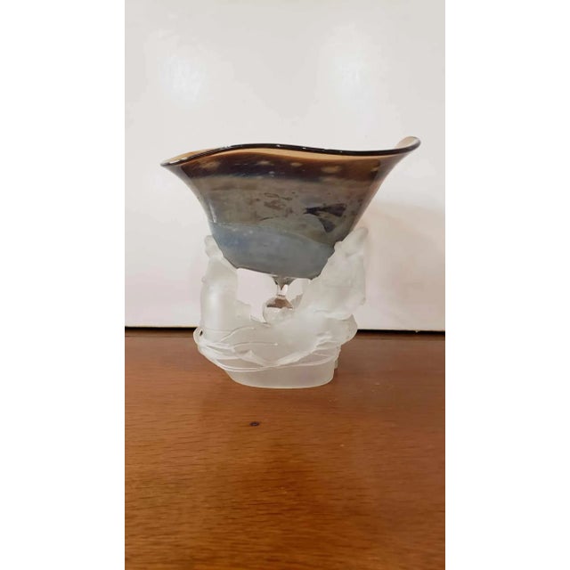 Contemporary Contemporary Art Glass Free Form Centerpiece Bowl, Mid 20th Century For Sale - Image 3 of 11