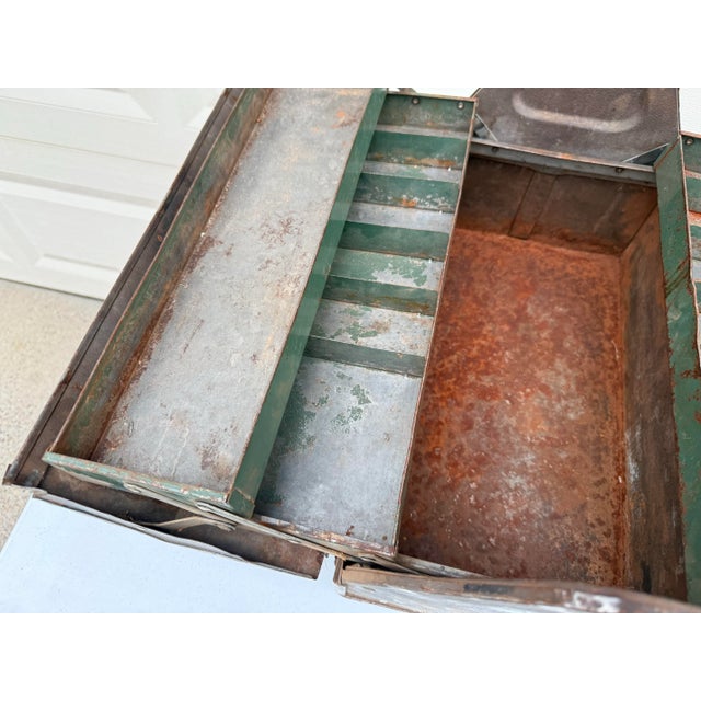 Silver Vintage Mid Century Industrial Tool Box For Sale - Image 8 of 12