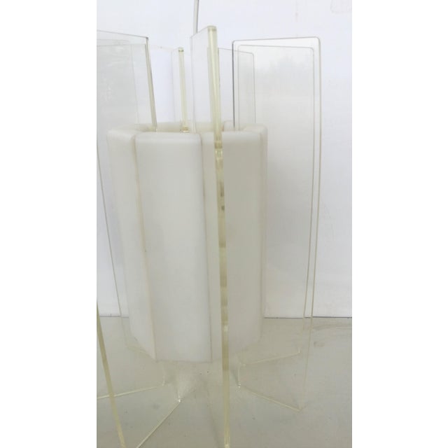 Mid-Century Modern Space Age Era White and Transparent Pendant Lamp For Sale - Image 12 of 13