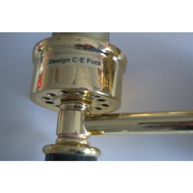 Vintage Swedish Wall Lights in Brass and Glass by C. E. Fors for Ewa Värnamo, Set of 2 For Sale - Image 4 of 12