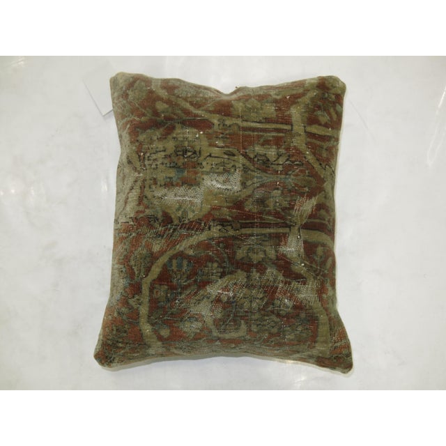 Persian Mohtasham Kashan Pillow with Lazy Lines For Sale - Image 4 of 5