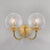 Modern Brushed Brass With Clear Crackle Glass Oxford Wall Light For Sale - Image 3 of 4