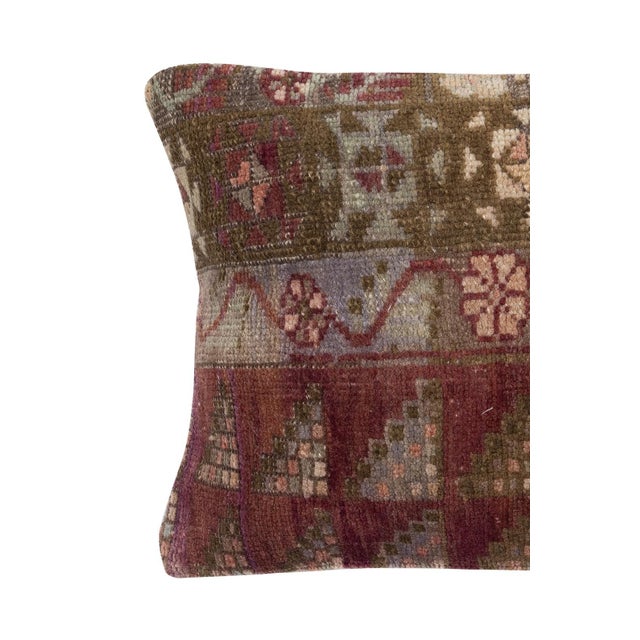 Add a touch of history and warmth to your space with this vintage handmade Turkish wool rug cushion cover. Crafted from...