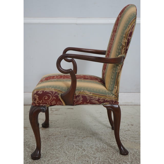 Chippendale Kittinger Williamsburg Mahogany Open Armchair For Sale - Image 3 of 18