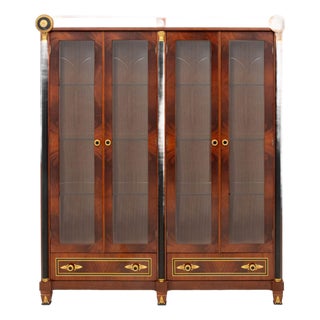 Empire Style Gilt Metal Mounted Mahogany Vitrine For Sale