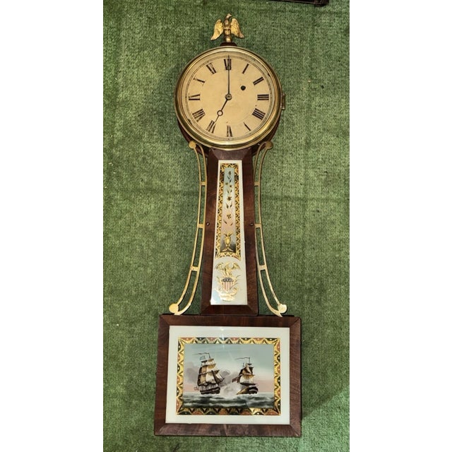 Early 19th Century Early 19th Century Massachusetts Banjo Wall Clock by Horace Tifft For Sale - Image 5 of 12