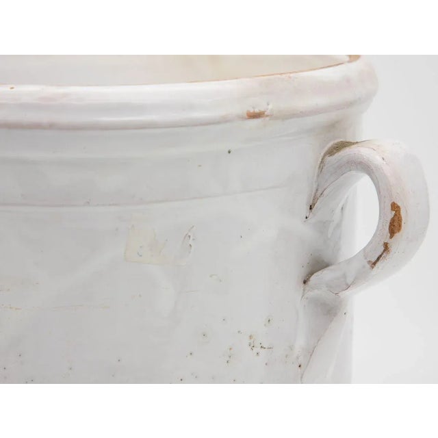 Ceramic Antique Stoneware Urn With Handles For Sale - Image 7 of 11