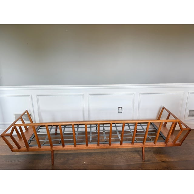 Rare Mel Smilow for Smilow-Thielle Walnut Rail Back Sofa, Circa 1955 For Sale - Image 10 of 12