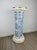 Vintage Blue and White Porcelain Column Stand with Gold Trim, 1960s For Sale - Image 9 of 10