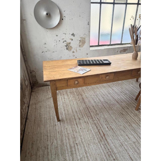 Pine and Oak Farmhouse Table with Drawers, 1950s For Sale - Image 14 of 18