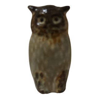 Owl Ceramic Figurine - Brown For Sale