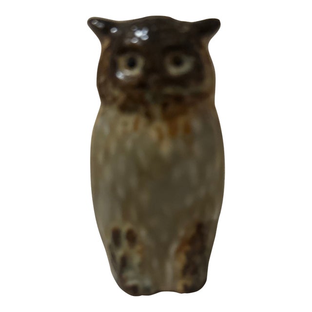 Owl Ceramic Figurine - Brown For Sale