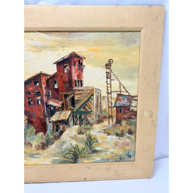 Wpa Style Industrial Landscape Oil on Board, Signed by Artist For Sale In Providence - Image 6 of 9