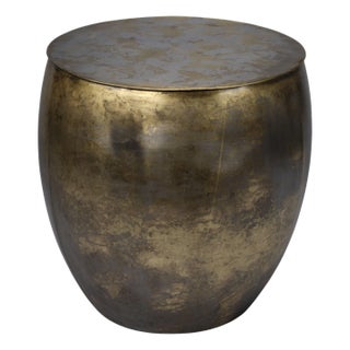 Jamie Young Ares Iron Side Table, Antique Brass For Sale