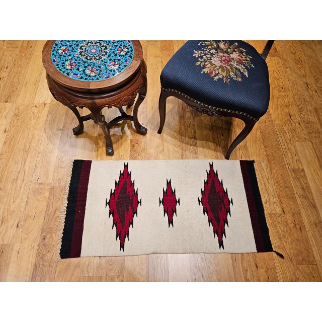 Vintage Native American Navajo Rug, Handwoven Wool, Medallion Pattern, 2x3 For Sale - Image 4 of 12