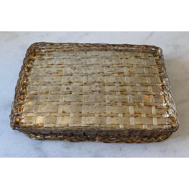 Vintage Silver Plated Metal Basket For Sale - Image 9 of 10
