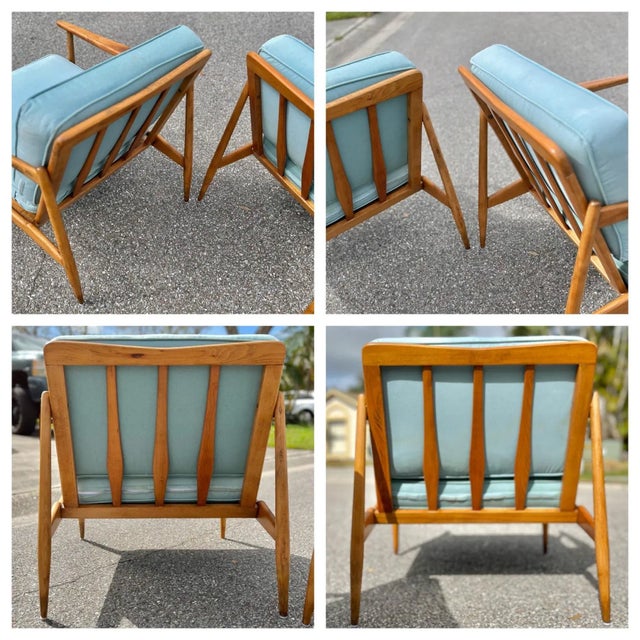 Pair of Rail-Back Lounge Chairs in the Style of Viko Baumritter | Mid Century Modern For Sale In Tampa - Image 6 of 13