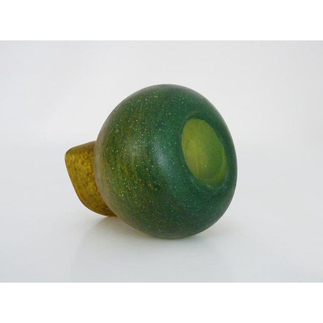 Pitcher in Orange and Green Marmorean Glass Paste. Signed Georges De Feure for Daum, 1930s For Sale - Image 9 of 11